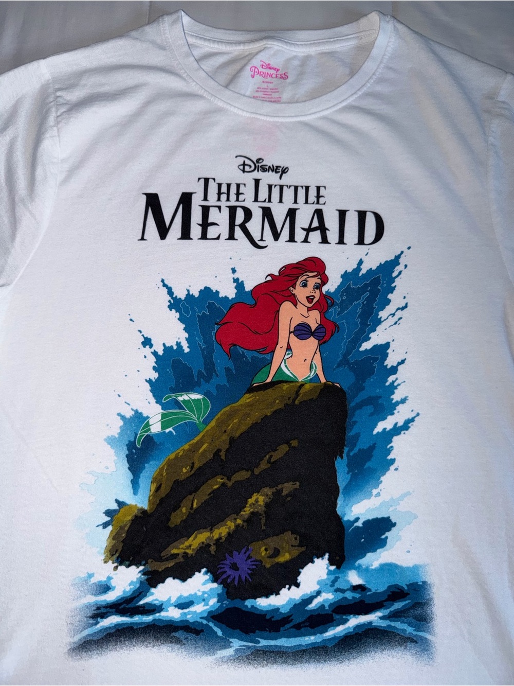 Disney The Little Mermaid White Graphic Tee - Large
